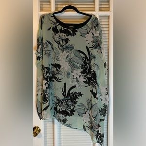 Sage Floral Poncho Plus size Blouse